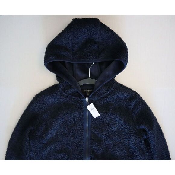 Banana Republic 779566 Women's Sz S Preppy Navy Blue Sherpa Half-Zip Hoodie $80 - Picture 4 of 9
